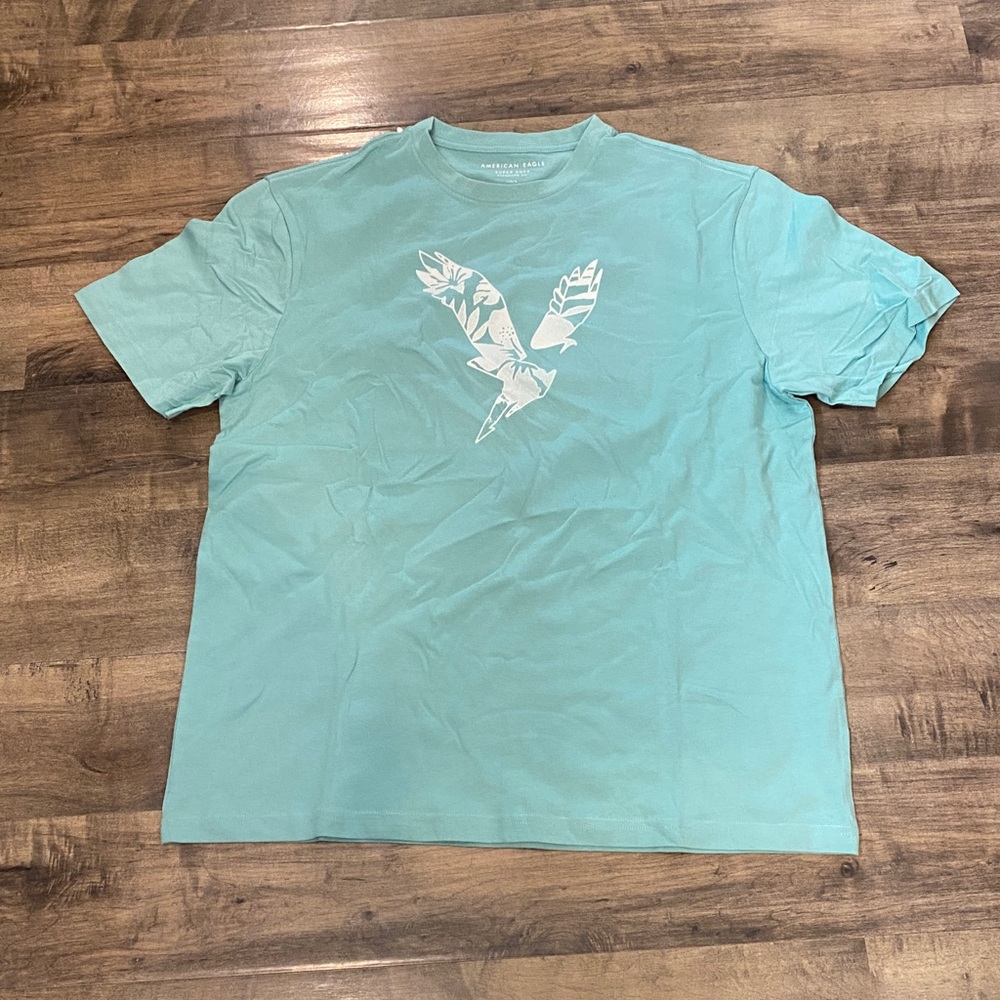 American Eagle Teal Logo Shirt NWT